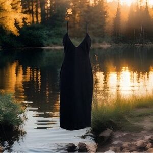 ◼️ Women’s Small Black Coctail Dress | V Neck | Spaghetti Straps | Lace Back